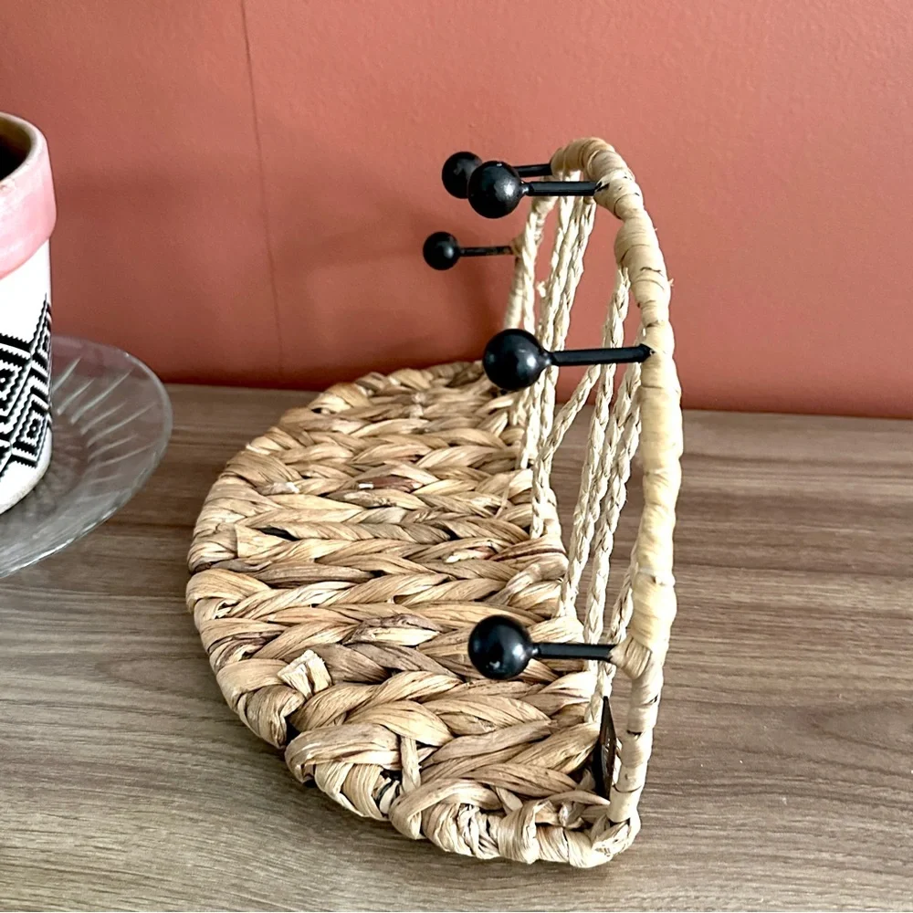 Natural Woven Half Circle Arch Wall Hanging Shelf Bohemian 9.5x5 Boho Home Decor